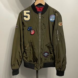 [ZARA MAN] Olive Bomber Jacket with Patches